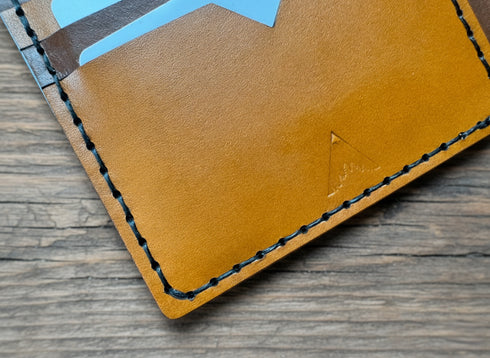 Personalized Leather Wallet - Full Grain Veg Tan Bifold - Handmade in USA