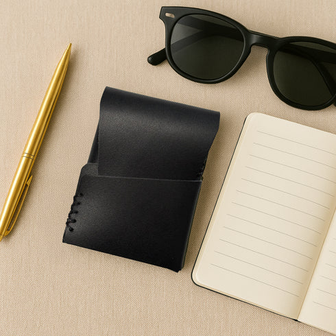 Personalized Vegtanned Leather Slim Minimalist Card Holder – Handmade in USA