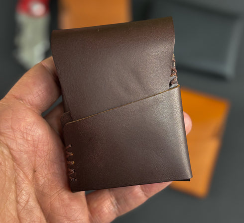 Personalized Vegtanned Leather Slim Minimalist Card Holder – Handmade in USA