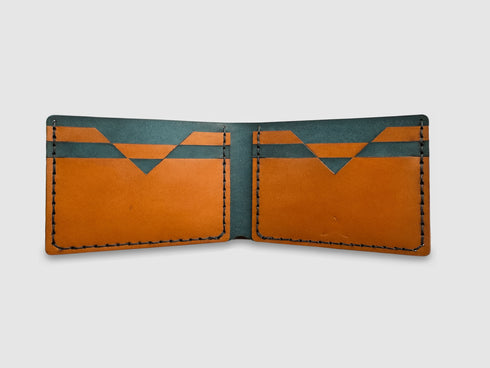 Personalized Leather Wallet - Full Grain Veg Tan Bifold - Handmade in USA