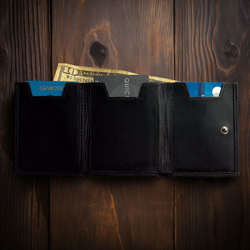 Personalized Trifold AirTag Wallet with Money Pocket