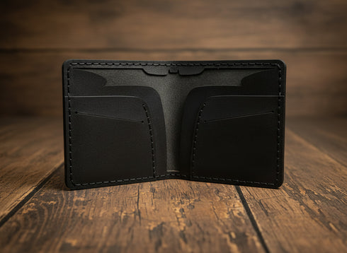 Italian Veg-Tanned Calf Leather Horizontal Bifold Wallet