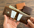 Personalized Origami Leather Wallet: Handmade Minimalist Card Holder