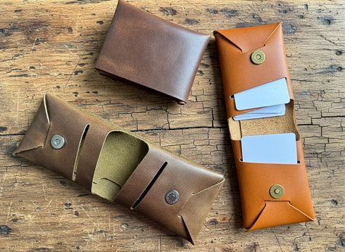 Personalized Origami Leather Wallet: Handmade Minimalist Card Holder