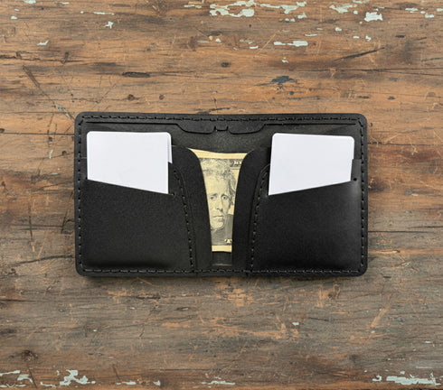 Italian Veg-Tanned Calf Leather Horizontal Bifold Wallet