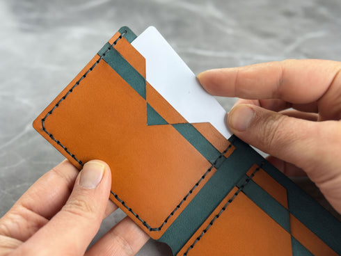 Personalized Leather Wallet - Full Grain Veg Tan Bifold - Handmade in USA