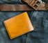 Personalized Leather Wallet - Full Grain Veg Tan Bifold - Handmade in USA