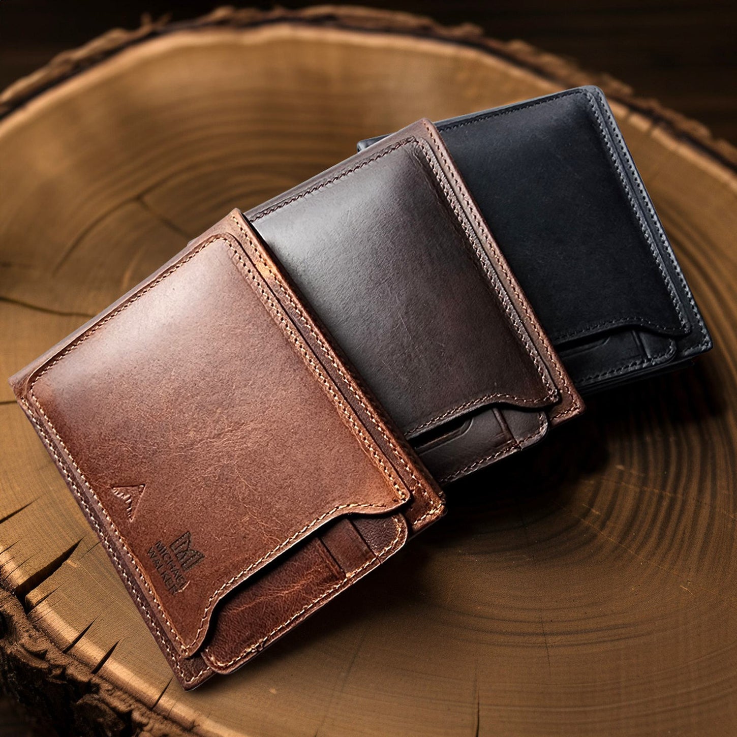 2in1 Bifold FullGrain Leather Wallet and Card Holder